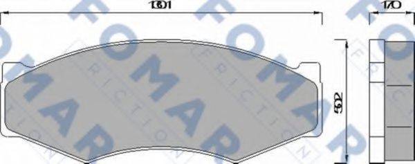 Комплект тормозных колодок, дисковый тормоз FOMAR FRICTION FO 441581 Комплект тормозных колодок, дисковый тормоз FOMAR FRICTION FO 441581