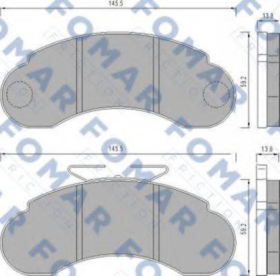 Комплект тормозных колодок, дисковый тормоз FOMAR FRICTION FO 458581 Комплект тормозных колодок, дисковый тормоз FOMAR FRICTION FO 458581