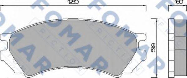 Комплект тормозных колодок, дисковый тормоз FOMAR FRICTION FO 461881 Комплект тормозных колодок, дисковый тормоз FOMAR FRICTION FO 461881