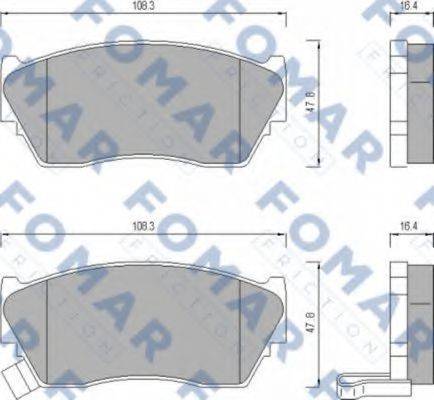Комплект тормозных колодок, дисковый тормоз FOMAR FRICTION FO 484081 Комплект тормозных колодок, дисковый тормоз FOMAR FRICTION FO 484081