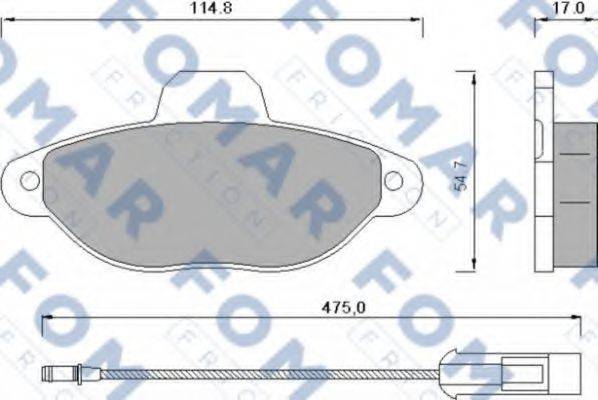 Комплект тормозных колодок, дисковый тормоз FOMAR FRICTION FO 582881 Комплект тормозных колодок, дисковый тормоз FOMAR FRICTION FO 582881