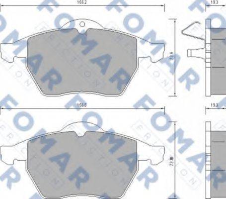 Комплект тормозных колодок, дисковый тормоз FOMAR FRICTION FO 628781