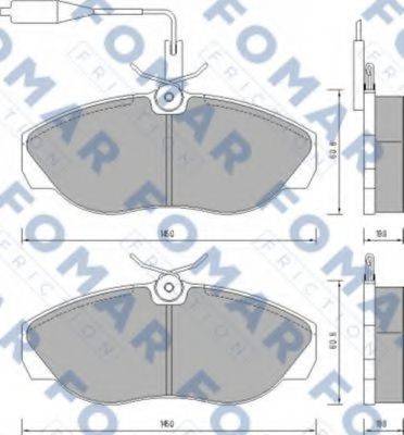 Комплект тормозных колодок, дисковый тормоз FOMAR FRICTION FO 629481 Комплект тормозных колодок, дисковый тормоз FOMAR FRICTION FO 629481