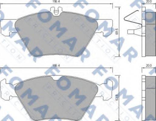 Комплект тормозных колодок, дисковый тормоз FOMAR FRICTION FO 639081 Комплект тормозных колодок, дисковый тормоз FOMAR FRICTION FO 639081
