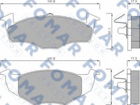 Комплект тормозных колодок, дисковый тормоз FOMAR FRICTION FO 643081 Комплект тормозных колодок, дисковый тормоз FOMAR FRICTION FO 643081