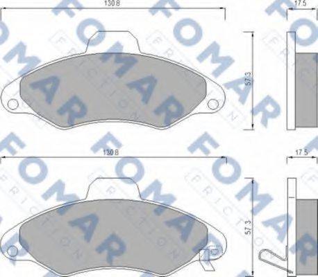 Комплект тормозных колодок, дисковый тормоз FOMAR FRICTION FO 666981 Комплект тормозных колодок, дисковый тормоз FOMAR FRICTION FO 666981