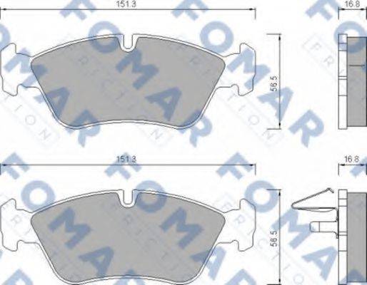 Комплект тормозных колодок, дисковый тормоз FOMAR FRICTION FO 672581 Комплект тормозных колодок, дисковый тормоз FOMAR FRICTION FO 672581