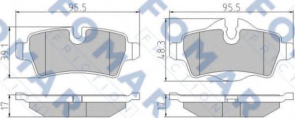 Комплект тормозных колодок, дисковый тормоз FOMAR FRICTION FO 845081 Комплект тормозных колодок, дисковый тормоз FOMAR FRICTION FO 845081