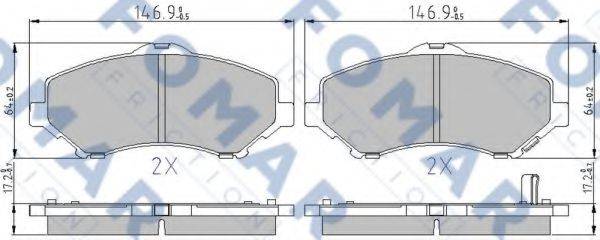 Комплект тормозных колодок, дисковый тормоз FOMAR FRICTION FO 850083 Комплект тормозных колодок, дисковый тормоз FOMAR FRICTION FO 850083
