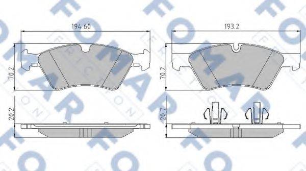 Комплект тормозных колодок, дисковый тормоз FOMAR FRICTION FO 858781 Комплект тормозных колодок, дисковый тормоз FOMAR FRICTION FO 858781