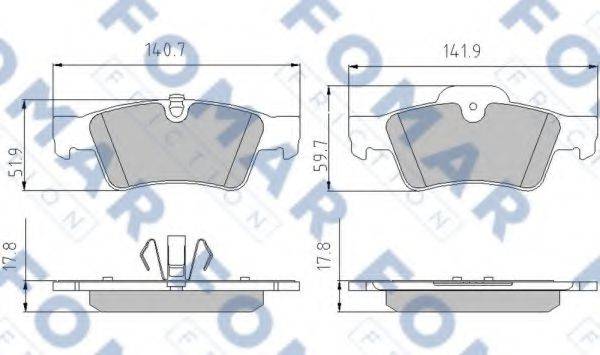 Комплект тормозных колодок, дисковый тормоз FOMAR FRICTION FO 859681 Комплект тормозных колодок, дисковый тормоз FOMAR FRICTION FO 859681
