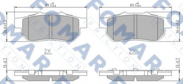 Комплект тормозных колодок, дисковый тормоз FOMAR FRICTION FO 902681 Комплект тормозных колодок, дисковый тормоз FOMAR FRICTION FO 902681