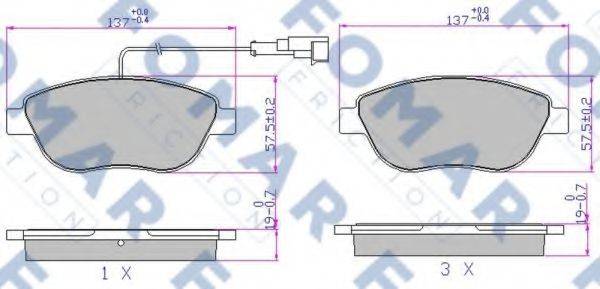 Комплект тормозных колодок, дисковый тормоз FOMAR FRICTION FO 907681 Комплект тормозных колодок, дисковый тормоз FOMAR FRICTION FO 907681