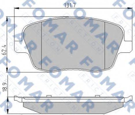 Комплект тормозных колодок, дисковый тормоз FOMAR FRICTION FO 908081 Комплект тормозных колодок, дисковый тормоз FOMAR FRICTION FO 908081