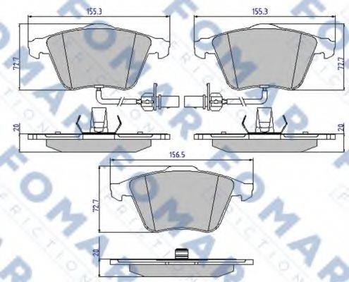 Комплект тормозных колодок, дисковый тормоз FOMAR FRICTION FO 912481 Комплект тормозных колодок, дисковый тормоз FOMAR FRICTION FO 912481