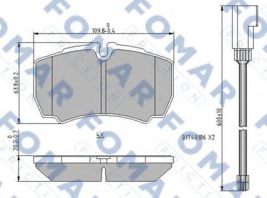 Комплект тормозных колодок, дисковый тормоз FOMAR FRICTION FO 912581 Комплект тормозных колодок, дисковый тормоз FOMAR FRICTION FO 912581