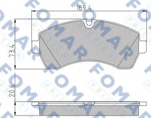 Комплект тормозных колодок, дисковый тормоз FOMAR FRICTION FO 921481 Комплект тормозных колодок, дисковый тормоз FOMAR FRICTION FO 921481