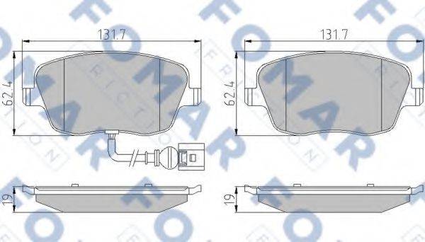 Комплект тормозных колодок, дисковый тормоз FOMAR FRICTION FO 922881 Комплект тормозных колодок, дисковый тормоз FOMAR FRICTION FO 922881