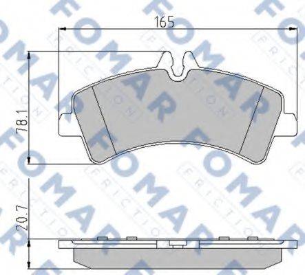 Комплект тормозных колодок, дисковый тормоз FOMAR FRICTION FO 923681 Комплект тормозных колодок, дисковый тормоз FOMAR FRICTION FO 923681