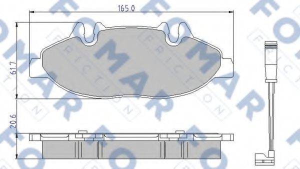 Комплект тормозных колодок, дисковый тормоз FOMAR FRICTION FO 923781 Комплект тормозных колодок, дисковый тормоз FOMAR FRICTION FO 923781