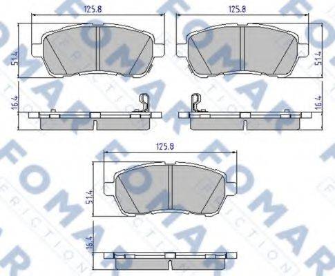 Комплект тормозных колодок, дисковый тормоз FOMAR FRICTION FO 935981 Комплект тормозных колодок, дисковый тормоз FOMAR FRICTION FO 935981