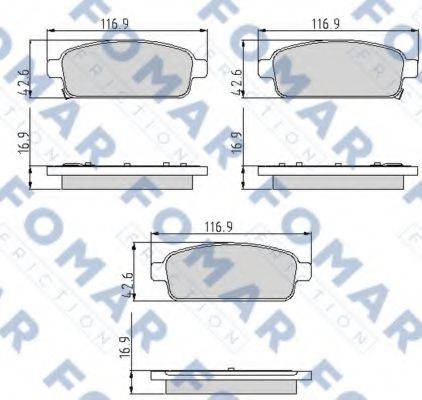 Комплект тормозных колодок, дисковый тормоз FOMAR FRICTION FO 936481 Комплект тормозных колодок, дисковый тормоз FOMAR FRICTION FO 936481