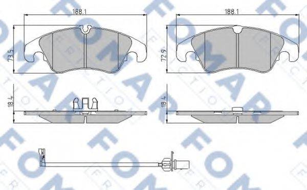 Комплект тормозных колодок, дисковый тормоз FOMAR FRICTION FO 962281 Комплект тормозных колодок, дисковый тормоз FOMAR FRICTION FO 962281