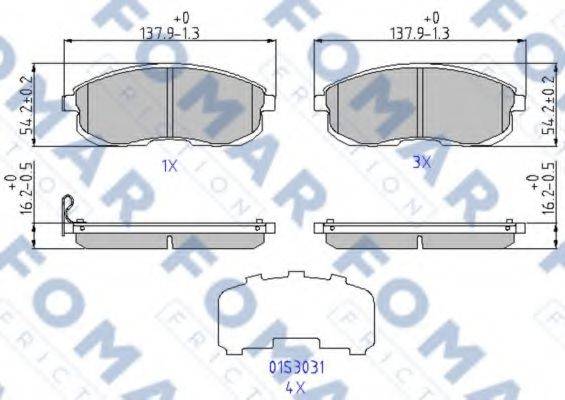 Комплект тормозных колодок, дисковый тормоз FOMAR FRICTION FO 969381 Комплект тормозных колодок, дисковый тормоз FOMAR FRICTION FO 969381