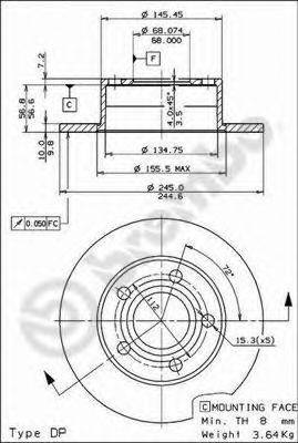Тормозной диск BREMBO 08.5743.11 Тормозной диск BREMBO 08.5743.11