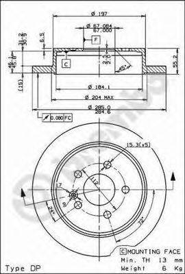 Тормозной диск BREMBO 08.7936.11 Тормозной диск BREMBO 08.7936.11