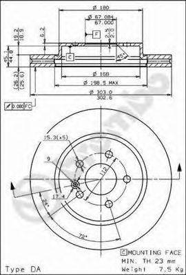 Тормозной диск BREMBO 09.7823.11