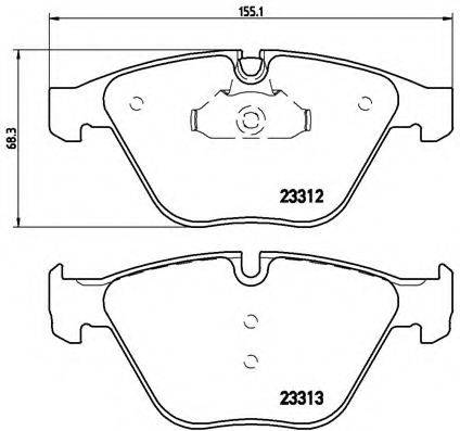 Комплект тормозных колодок, дисковый тормоз BREMBO P 06 054 Комплект тормозных колодок, дисковый тормоз BREMBO P 06 054