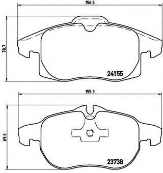 Комплект тормозных колодок, дисковый тормоз BREMBO P 10 011 Комплект тормозных колодок, дисковый тормоз BREMBO P 10 011