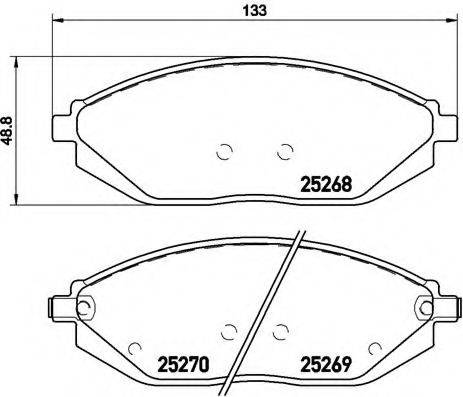 Комплект тормозных колодок, дисковый тормоз BREMBO P 10 054 Комплект тормозных колодок, дисковый тормоз BREMBO P 10 054