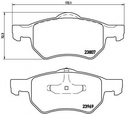 Комплект тормозных колодок, дисковый тормоз BREMBO P 11 013 Комплект тормозных колодок, дисковый тормоз BREMBO P 11 013