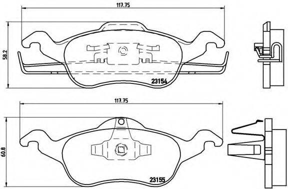 Комплект тормозных колодок, дисковый тормоз BREMBO P 24 046 Комплект тормозных колодок, дисковый тормоз BREMBO P 24 046