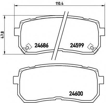 Комплект тормозных колодок, дисковый тормоз BREMBO P 30 035