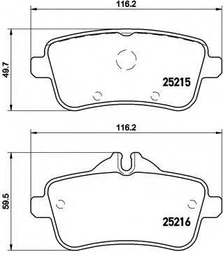 Комплект тормозных колодок, дисковый тормоз BREMBO P 50 100