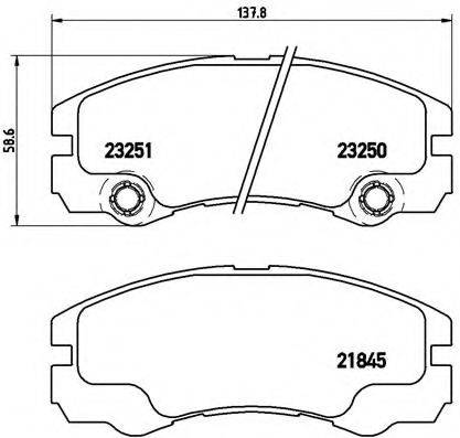Комплект тормозных колодок, дисковый тормоз BREMBO P 59 033