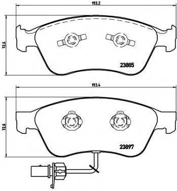 Комплект тормозных колодок, дисковый тормоз BREMBO P 85 087 Комплект тормозных колодок, дисковый тормоз BREMBO P 85 087