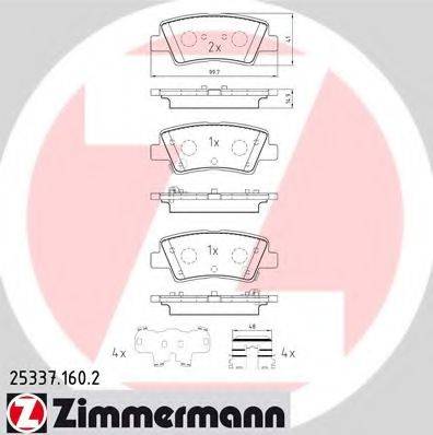 Комплект тормозных колодок, дисковый тормоз ZIMMERMANN 25337.160.2 Комплект тормозных колодок, дисковый тормоз ZIMMERMANN 25337.160.2