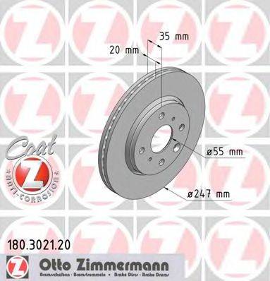 Тормозной диск ZIMMERMANN 180.3021.20 Тормозной диск ZIMMERMANN 180.3021.20