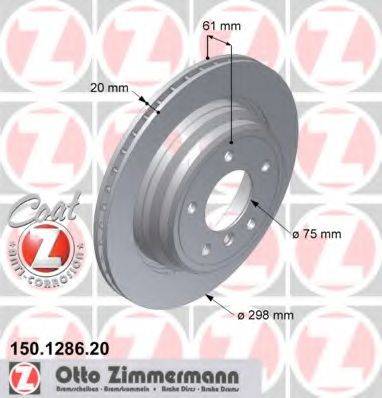 Тормозной диск ZIMMERMANN 150.1286.20 Тормозной диск ZIMMERMANN 150.1286.20