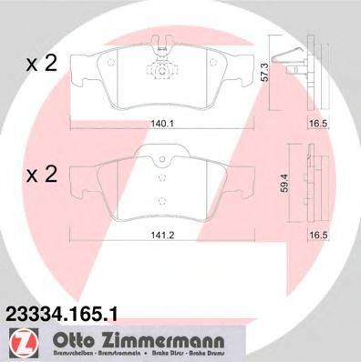 Комплект тормозных колодок, дисковый тормоз ZIMMERMANN 23334.165.1 Комплект тормозных колодок, дисковый тормоз ZIMMERMANN 23334.165.1