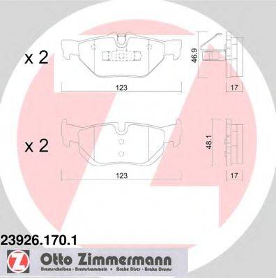 Комплект тормозных колодок, дисковый тормоз ZIMMERMANN 23926.170.1 Комплект тормозных колодок, дисковый тормоз ZIMMERMANN 23926.170.1