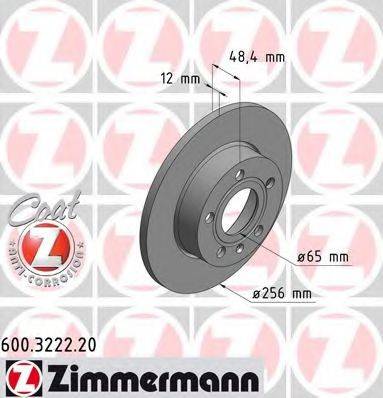 Тормозной диск ZIMMERMANN 600.3222.20 Тормозной диск ZIMMERMANN 600.3222.20