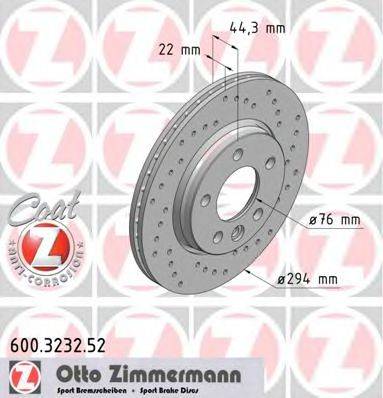 Тормозной диск ZIMMERMANN 600.3232.52 Тормозной диск ZIMMERMANN 600.3232.52