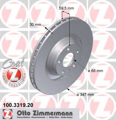 Тормозной диск ZIMMERMANN 100.3319.20 Тормозной диск ZIMMERMANN 100.3319.20