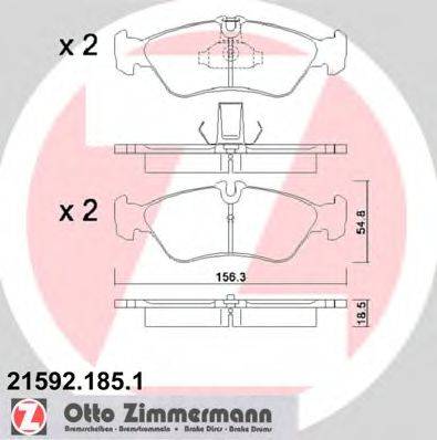 Комплект тормозных колодок, дисковый тормоз ZIMMERMANN 21592.185.1 Комплект тормозных колодок, дисковый тормоз ZIMMERMANN 21592.185.1