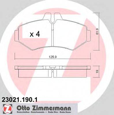 Комплект тормозных колодок, дисковый тормоз ZIMMERMANN 23021.190.1 Комплект тормозных колодок, дисковый тормоз ZIMMERMANN 23021.190.1